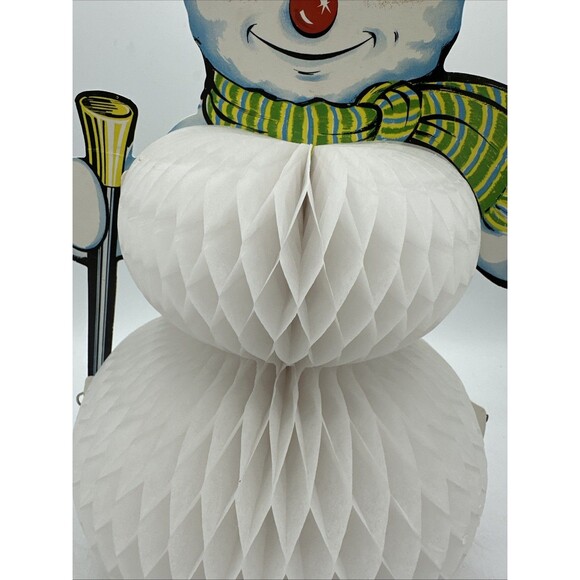 Beistle Snowman Honeycomb Die Cut Double Sided Christmas Frosty 1979 Vintage - Picture 15 of 16